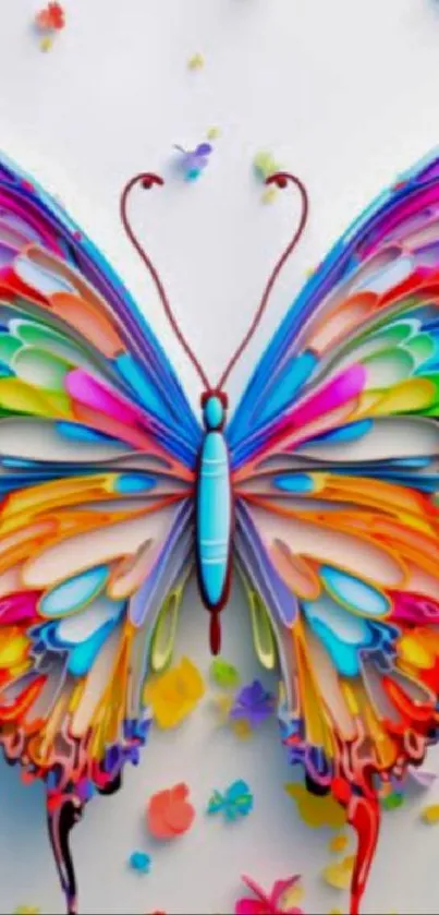 Vibrant multicolored butterfly artwork for mobile wallpaper.