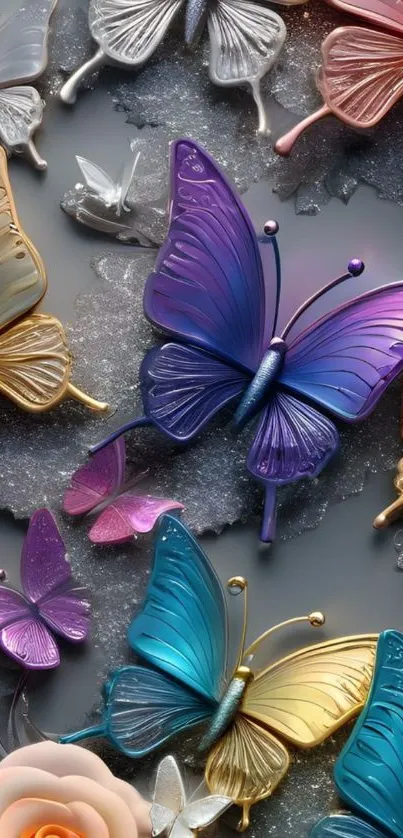 Colorful butterfly artwork with vibrant hues and elegant design.