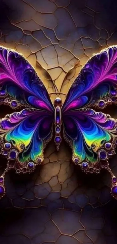 Intricate and colorful butterfly wallpaper design.
