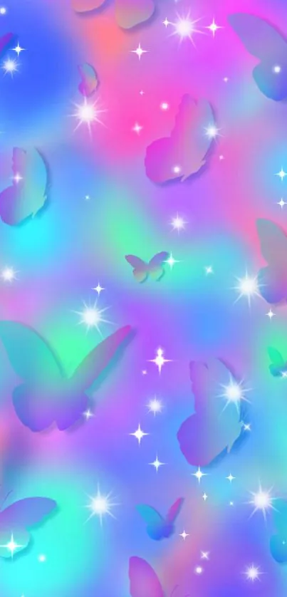 Colorful butterfly fantasy wallpaper with vibrant hues.