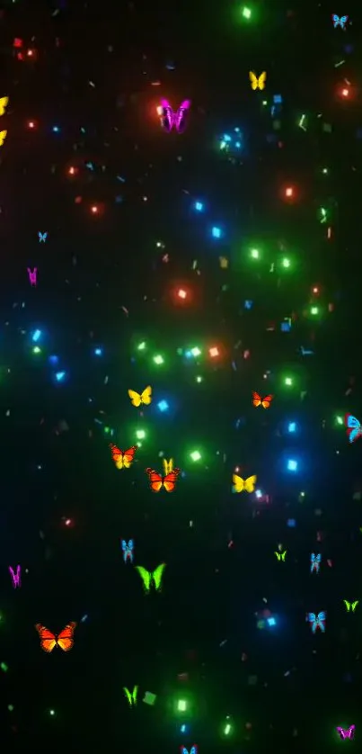 Vibrant glowing butterfly wallpaper for mobile display.