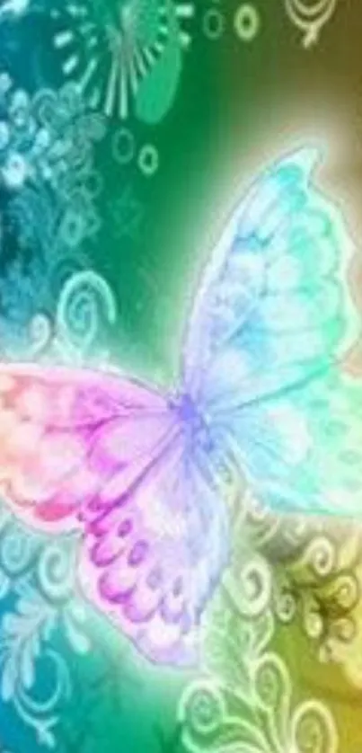 A colorful butterfly with ornate backgrounds for phone wallpaper.