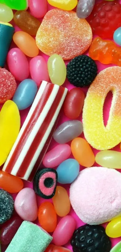 Colorful candy mix wallpaper for phone.