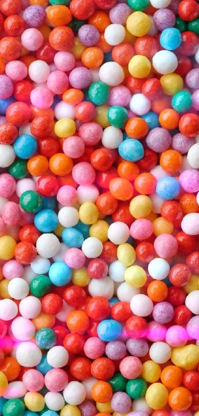 Colorful candy dots mobile wallpaper, vibrant design.