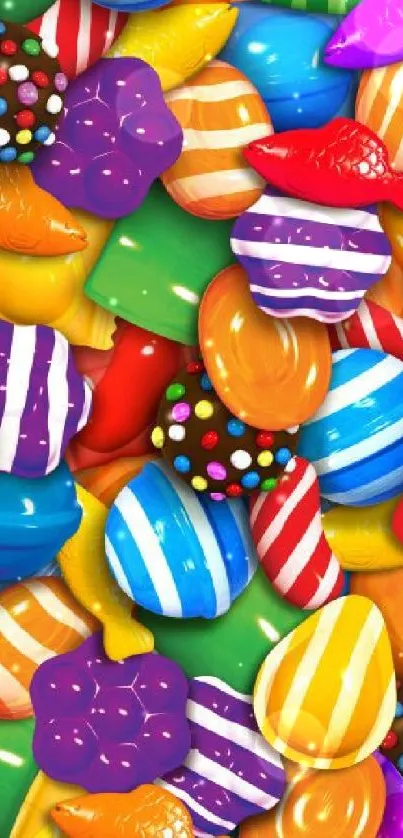 Brightly colored candy wallpaper for phone decoration.