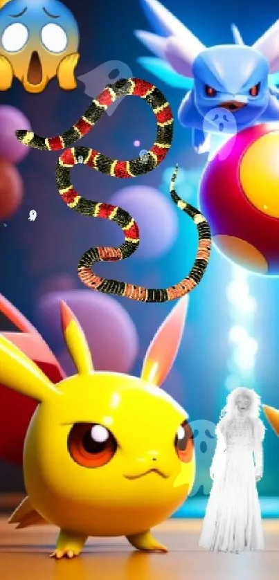 Colorful cartoon adventure with animated characters and balloons.