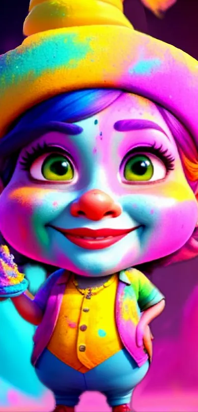 Colorful cartoon character mobile wallpaper with a vibrant and playful design.