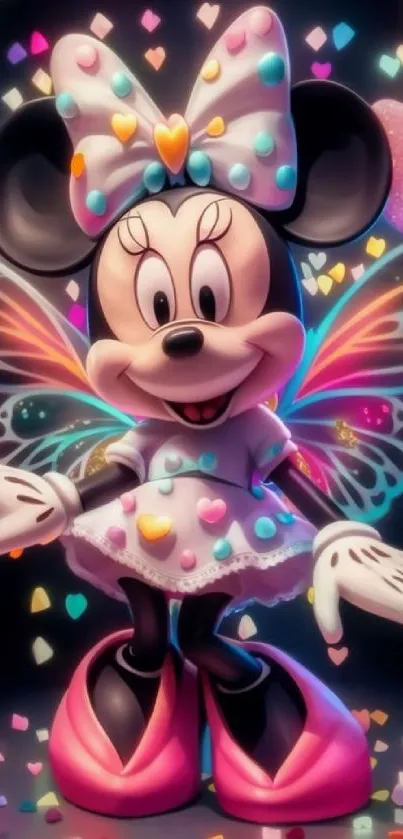 Cute cartoon character with vibrant colors and magical design on mobile wallpaper.