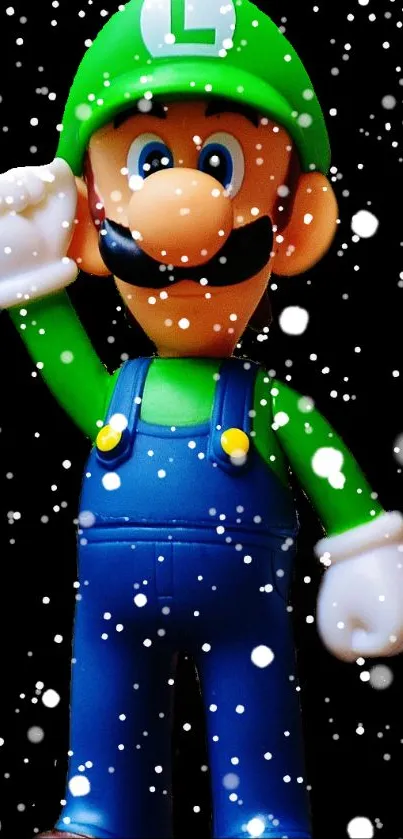 Cartoon character in green outfit raising a hand in vibrant colors.