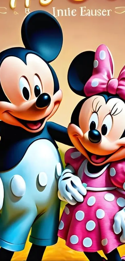 Cartoon duo in colorful setting, vibrant and playful.