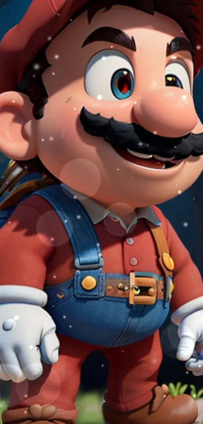 Colorful animated character in a playful adventure setting.