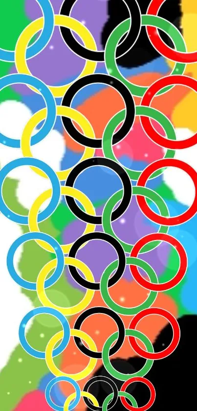 Mobile wallpaper with colorful overlapping circles and a vibrant abstract design.