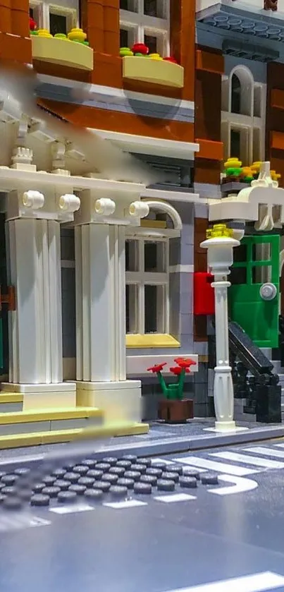 Detailed toy cityscape with vibrant colors and lively street scenes.