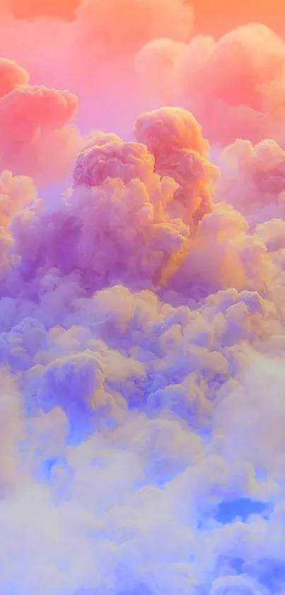 Vibrant wallpaper with colorful pastel clouds and a soft gradient sky.