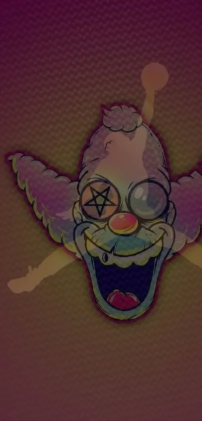 Vibrant cartoon clown wallpaper with playful colors.