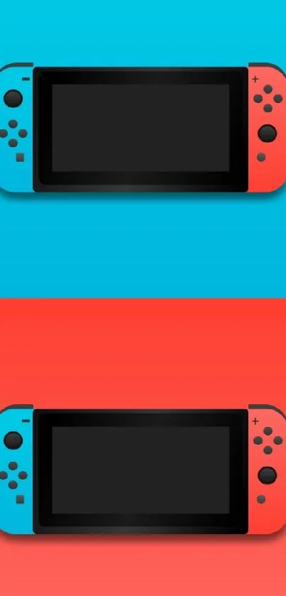 Vibrant Nintendo Switch wallpaper with red and blue colors.