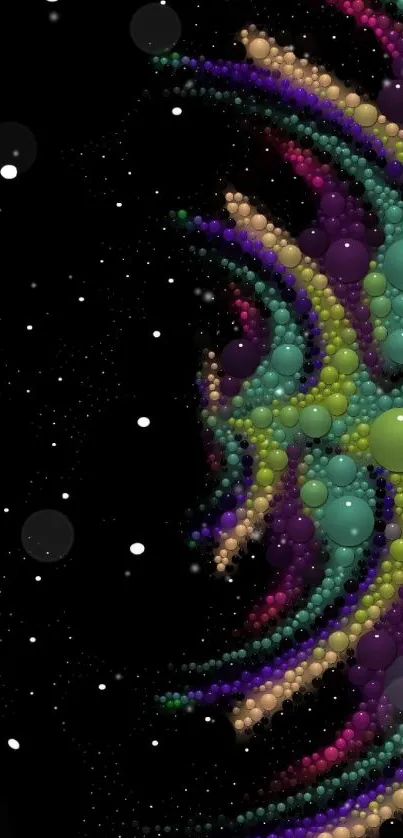 Colorful cosmic bubbles on a dark background wallpaper.