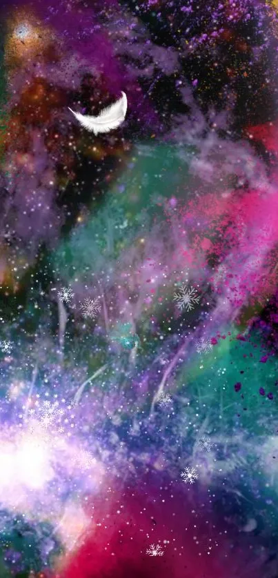 Colorful cosmic dreamscape mobile wallpaper with vibrant and mystical visuals.