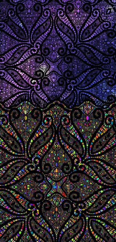 Vibrant cosmic and abstract pattern mobile wallpaper.