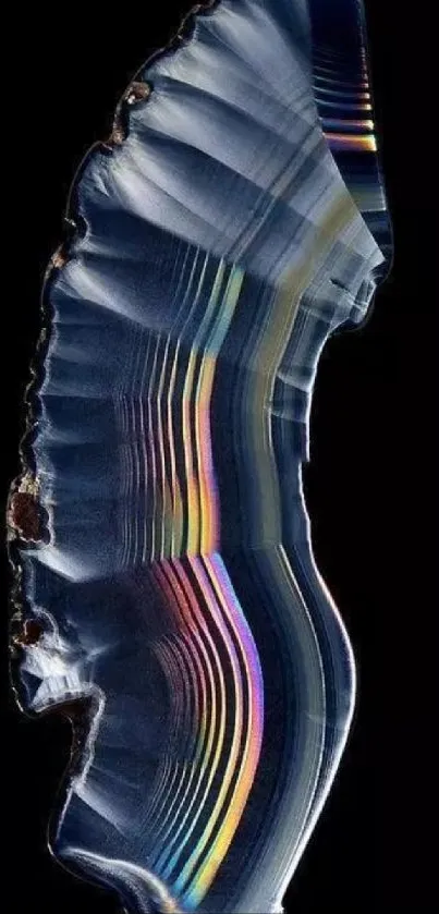 Abstract colorful crystal on dark background.