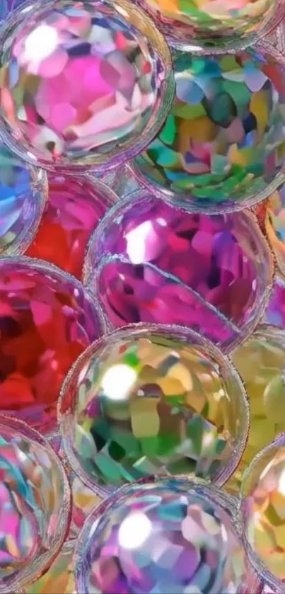 Colorful crystal ball pattern with vibrant kaleidoscope colors.