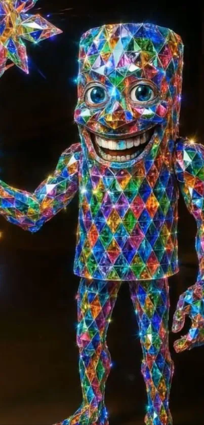 Vibrant crystal character mobile wallpaper with colorful designs.