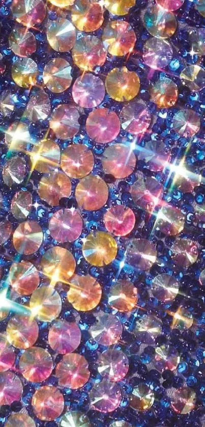 Colorful sparkling crystal pattern wallpaper for phones.