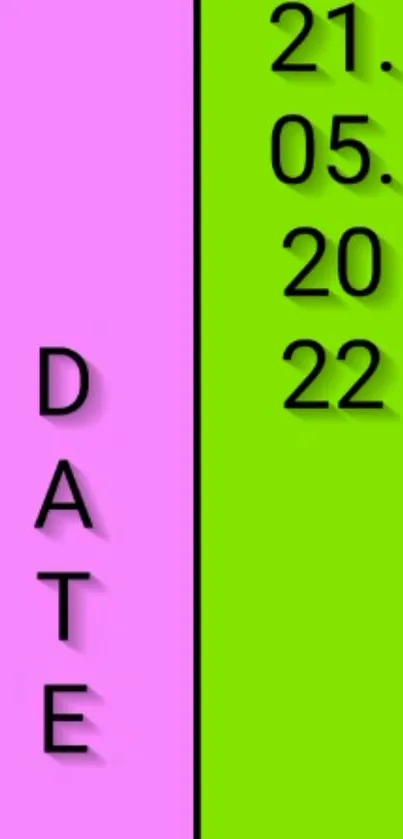 A colorful pink and green phone wallpaper displaying the date 21.05.2022 vertically.