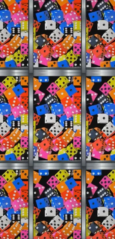Colorful dice pattern mobile wallpaper.