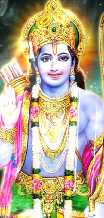 Vibrant and colorful divine deity mobile wallpaper.