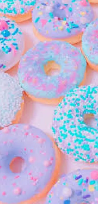 Vibrant pastel pink donut wallpaper for phone background.