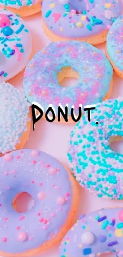 Colorful donuts with pastel sprinkles wallpaper.