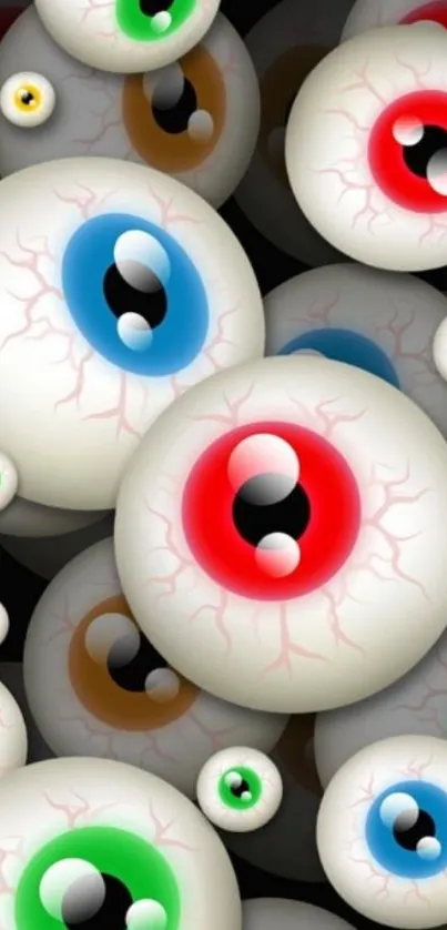 Colorful eyeball mobile wallpaper design.