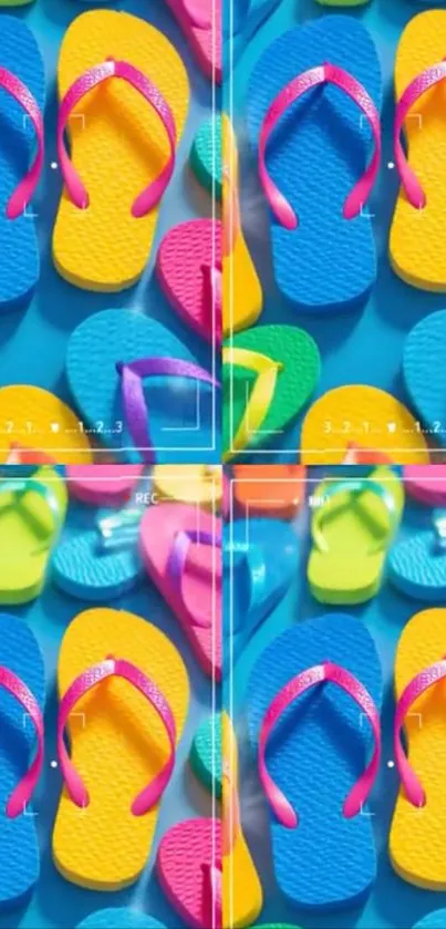 Multicolored flip flops mobile wallpaper.