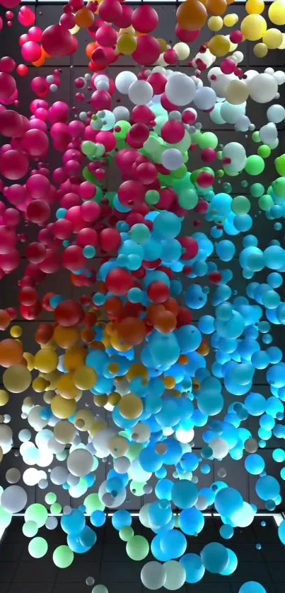 Vibrant and colorful bubbles floating in a dynamic digital artwork.