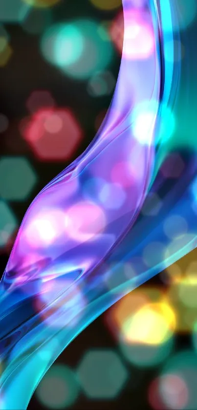 Vibrant blue and purple fluid mobile wallpaper design.