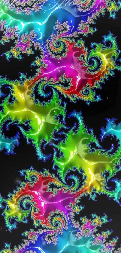 Colorful fractal art wallpaper with intricate patterns.