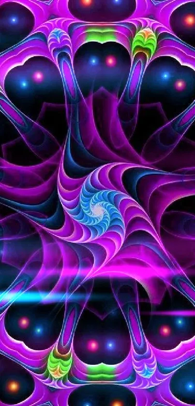 Psychedelic fractal art wallpaper with vibrant colors.