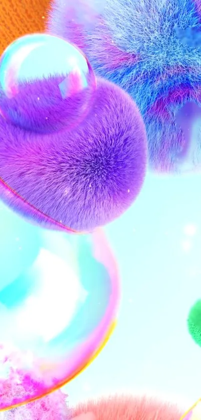 Colorful fuzzy bubble wallpaper for mobile background.