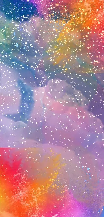 Vibrant, colorful galaxy abstract wallpaper with dynamic color patterns.