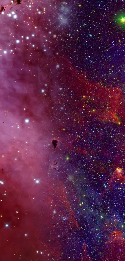 Colorful galaxy wallpaper with vibrant cosmic colors and stars.