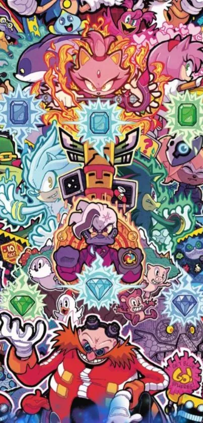 Vibrant gaming wallpaper with colorful characters and dynamic scenes.