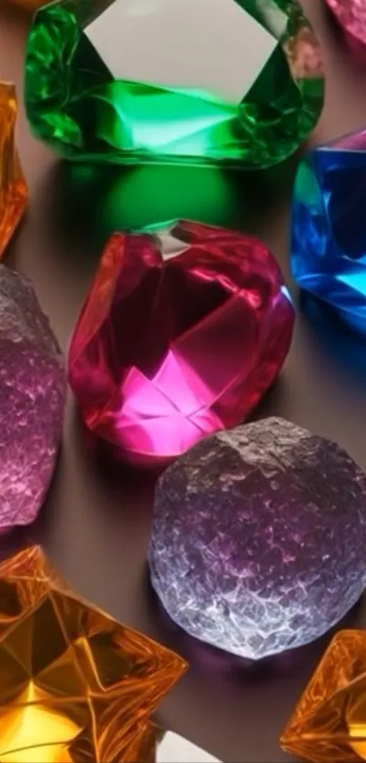 A variety of colorful gemstones on a dark background, showcasing vibrant hues.