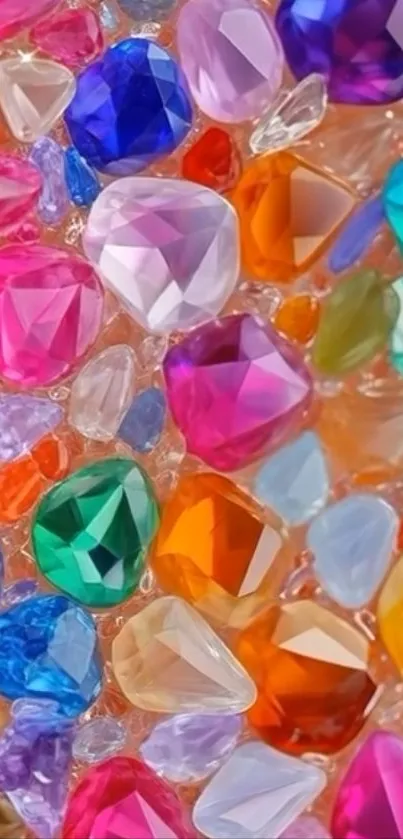 Vivid abstract gemstones in a colorful cluster.