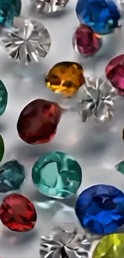Vibrant assorted colorful gemstones pattern.
