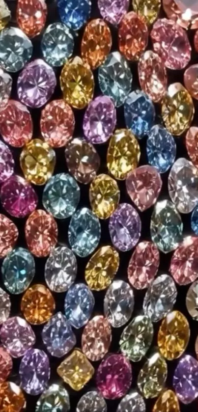 Colorful variety of sparkling gemstones in a close-up view.