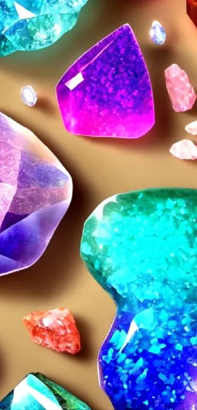 Bright and colorful gemstone wallpaper for mobile phones.