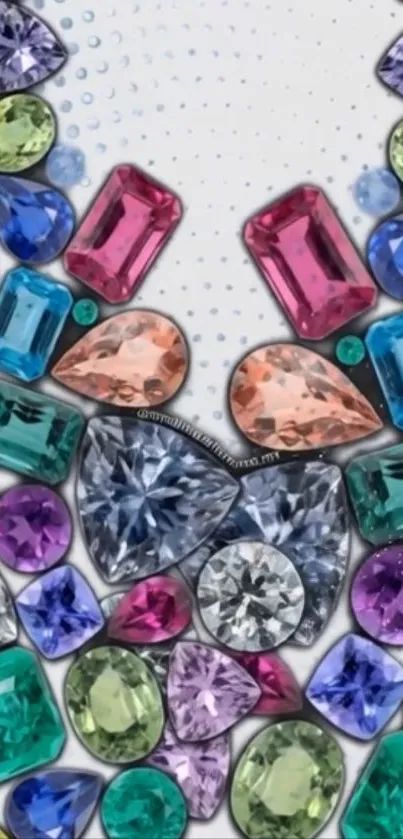 Colorful gemstones arranged in a vibrant pattern.