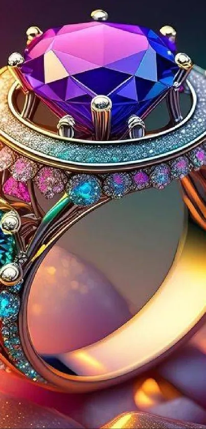Elegant gemstone ring with vibrant colors