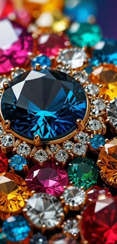 Mobile wallpaper featuring colorful and vibrant gemstones in various hues.